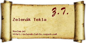 Zelenák Tekla névjegykártya